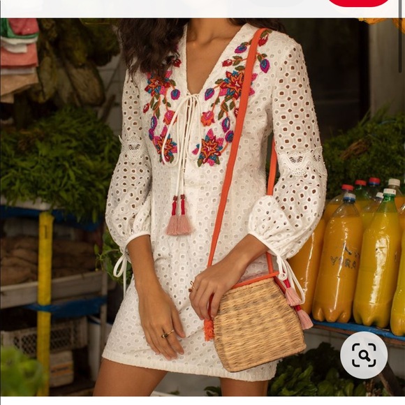 NWT! PatBo hand embroidered eyelet mini dress - Picture 9 of 9